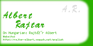 albert rajtar business card